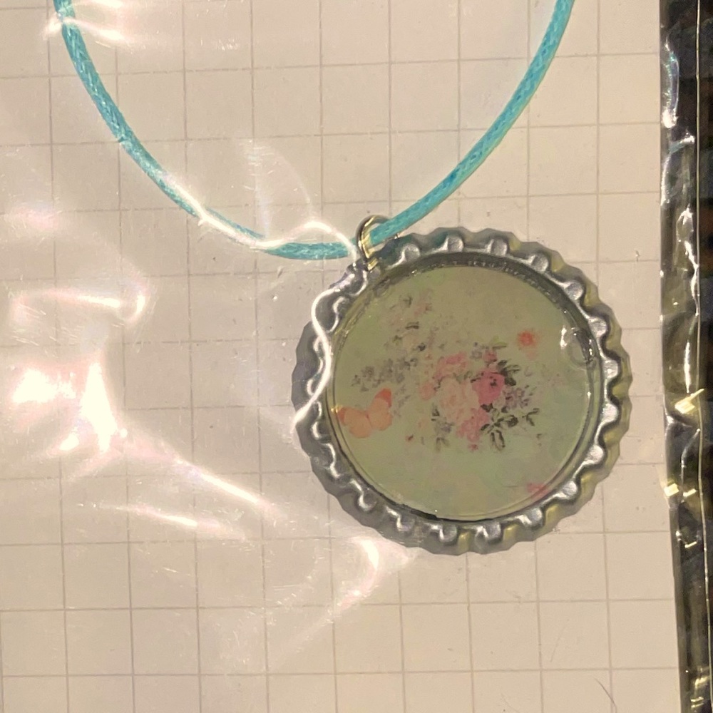 Antique floral pendant necklace